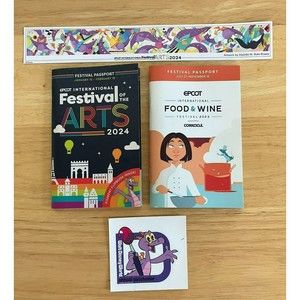 Disney EPCOT 2023 Figment Passholder Sticker 2024 Festival of the Arts Bookmark